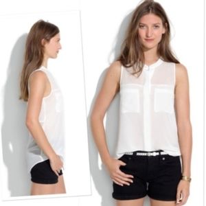 Madewell Cream Silk Cargo Tank Top